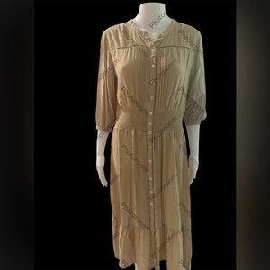 MARGAUX RIVIERA Khaki colored prairie maxi dress EUC